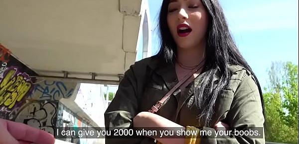 Picked up amateur gets nailed in public